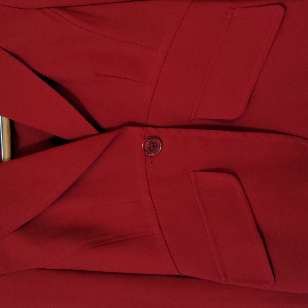 Renee Micheals bombshell lipstick red mini skirt suit size 6 - Picture 3 of 8